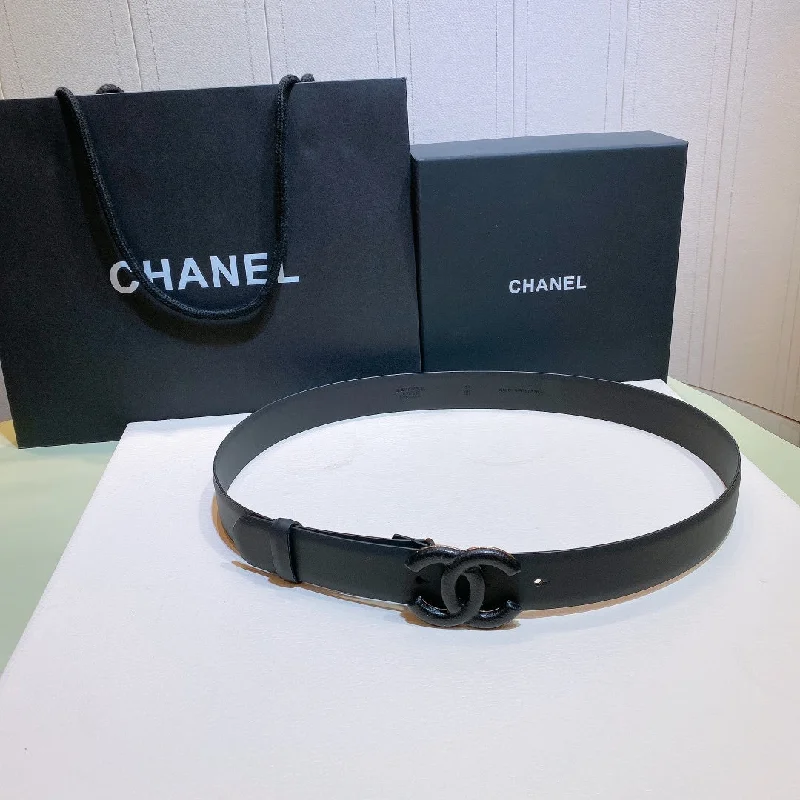 Chanel Belt With Double C Buckle Black Black-Toned Metal Women Belt