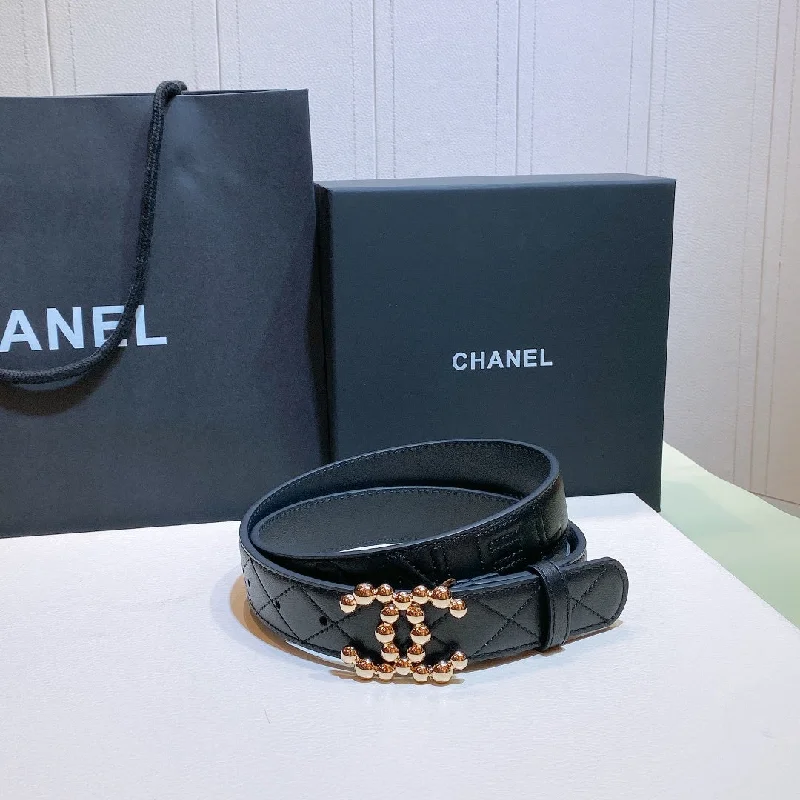 Chanel Belt With Double C Buckle Black Gold-Toned Hardware Women Belt