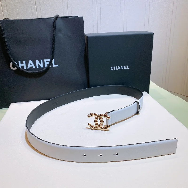 Chanel Belt With Double C Buckle Light Blue Gold-Toned Metal Women Belt