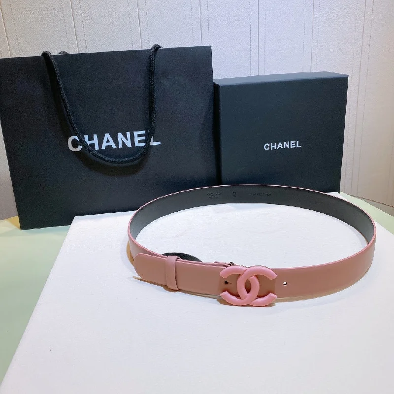 Chanel Belt With Double C Buckle Pink with Pink-Toned Metal Women Belt