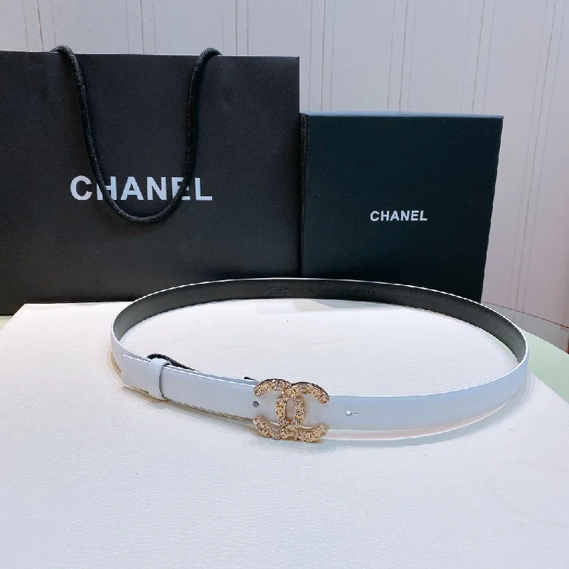 Chanel Belt With Double C Buckle White Gold-Toned Metal Women Belt