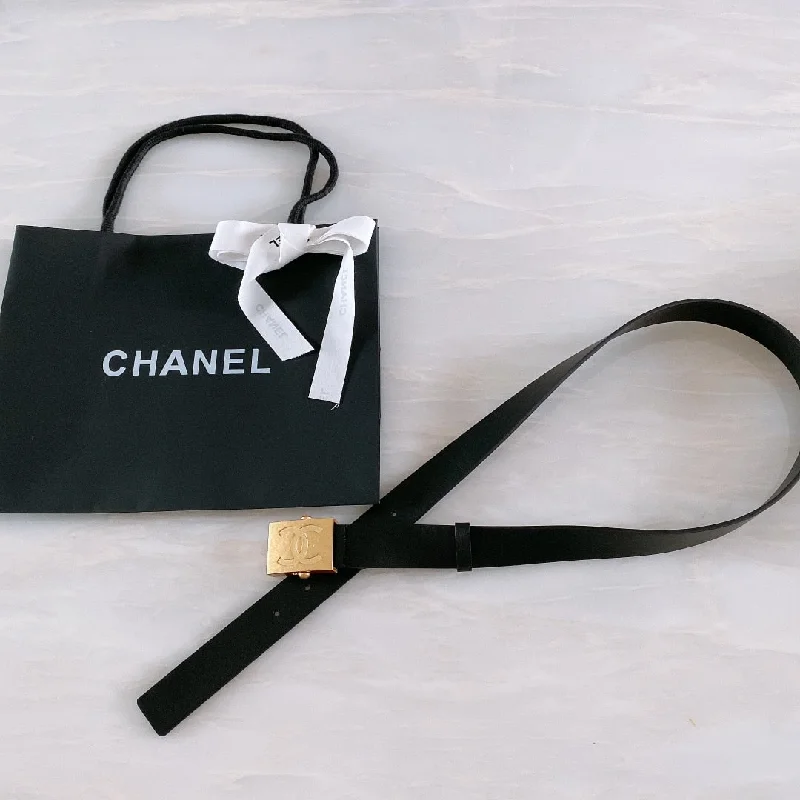 Chanel Belt With Ribbon Buckle Black Women Belt