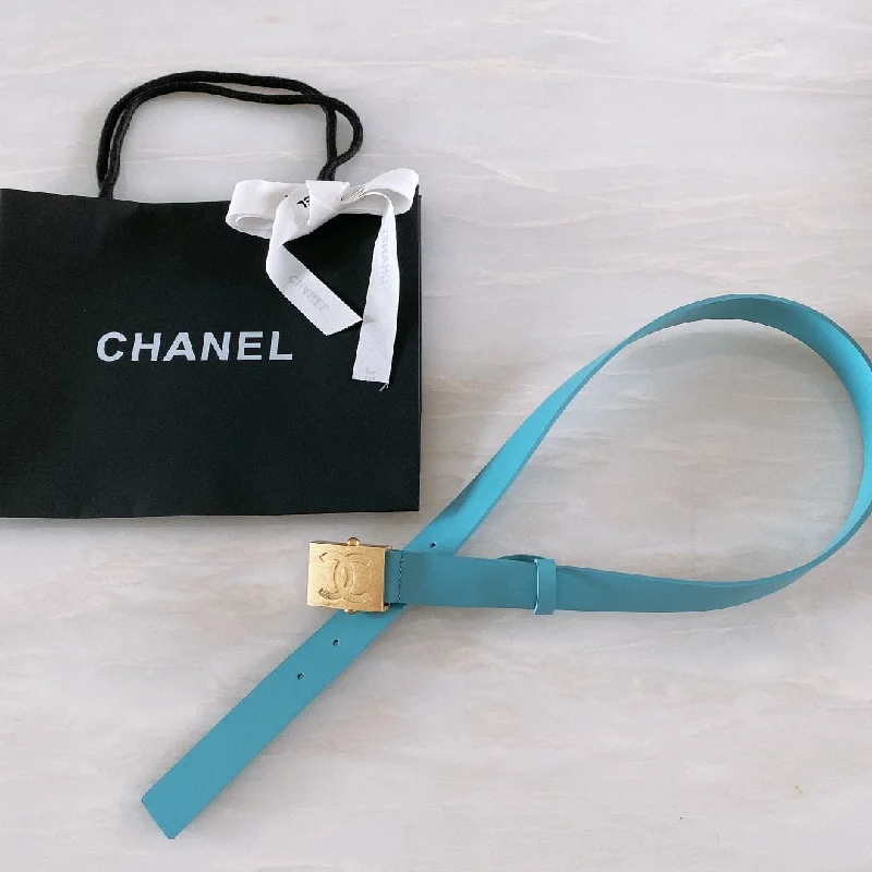 Chanel Belt With Ribbon Buckle Blue Women Belt