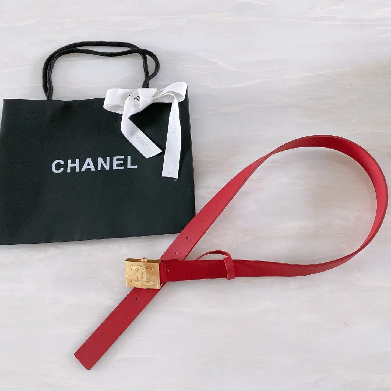 Chanel Belt With Ribbon Buckle Red Women Belt