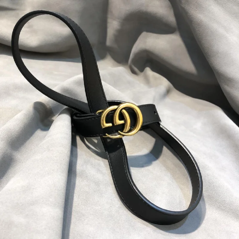 Gucci Belt With Double G Buckle Black GG. Women Belt ?414516 AP00T 1000