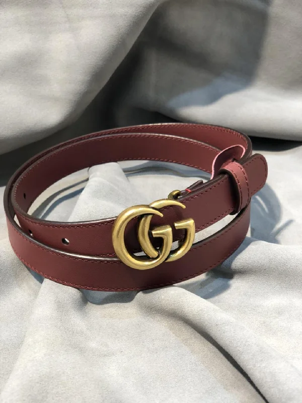 Gucci Belt With Double G Buckle Red GG. Women Belt 397660