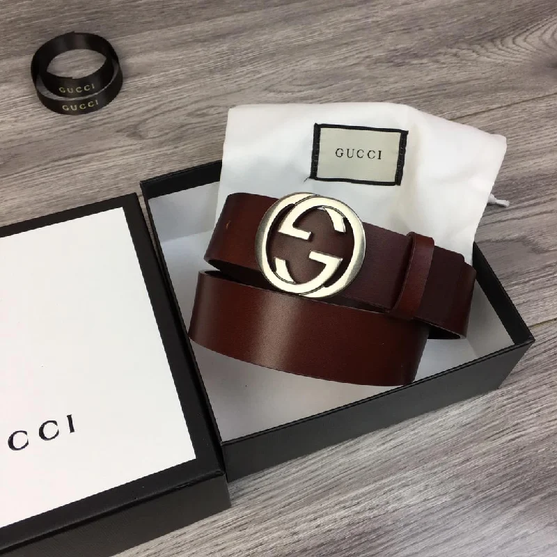 Gucci Belt With Interlocking G Buckle Brown For Women. Women Belt