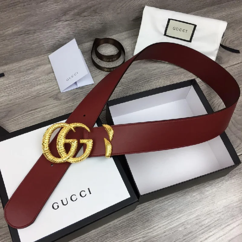 Gucci Belt With Snakeskin Double G Buckle Red For Women. Women Belt