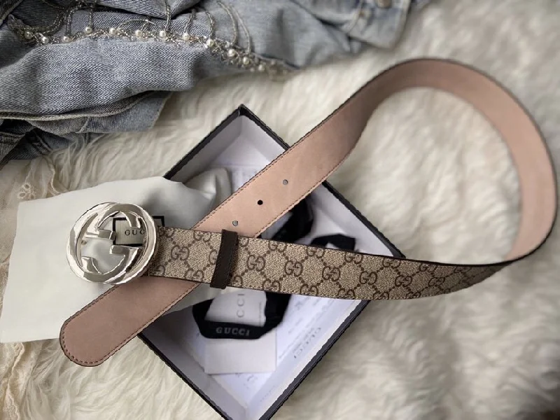 Gucci GG Supreme Belt With G Buckle Beige. Women Belt ?411924 KGDHN 964