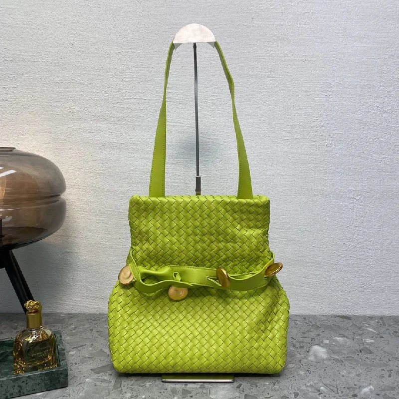 Bottega Veneta Intrecciato Shoulder Bag Neon Green. For Women. Women-s Bags 10.2in/26cm