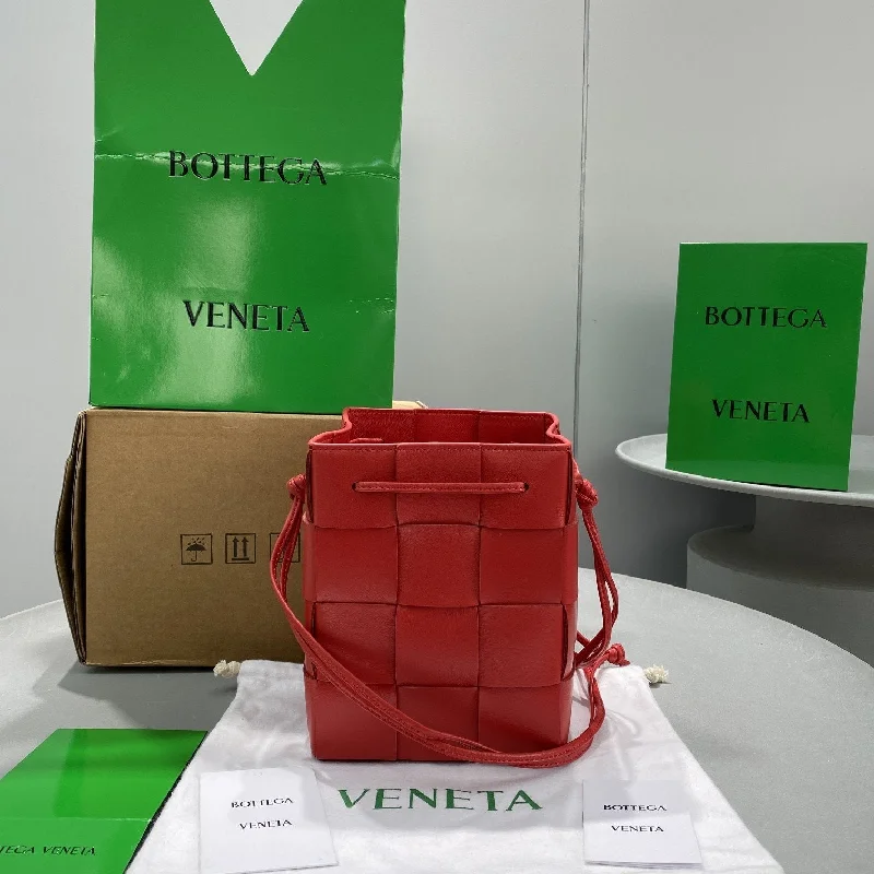 Bottega Veneta Mini Cassette Bucket Bag Red. For Women. Women-s Bags 5.5in/14cm 680217VCQC46358