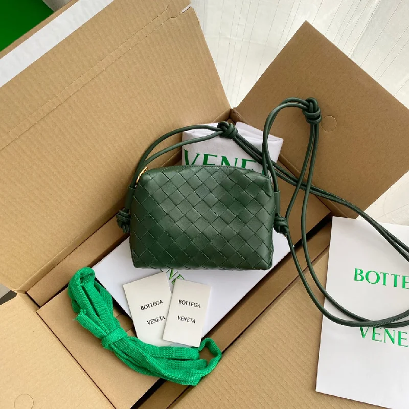 Bottega Veneta Mini Loop Camera Bag Dark Green. For Women. Women-s Bags 6.7in/17cm