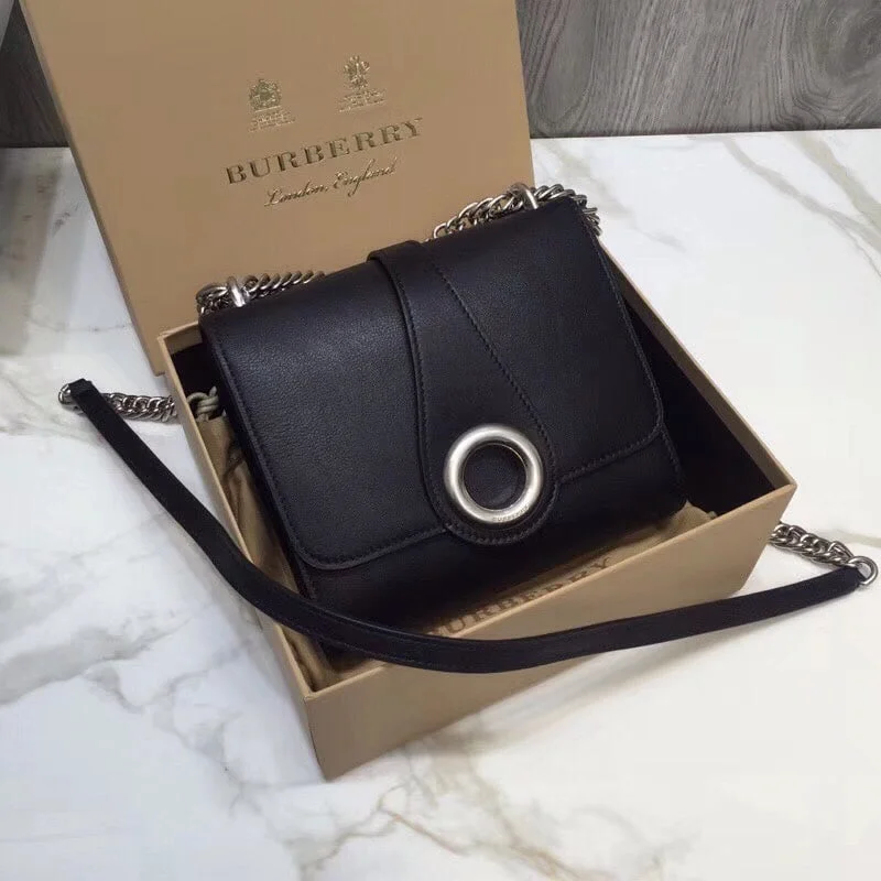 Burberry Grommet Detail Crossbody Bag Black For Women. Women-s Bags 7.1in/20cm