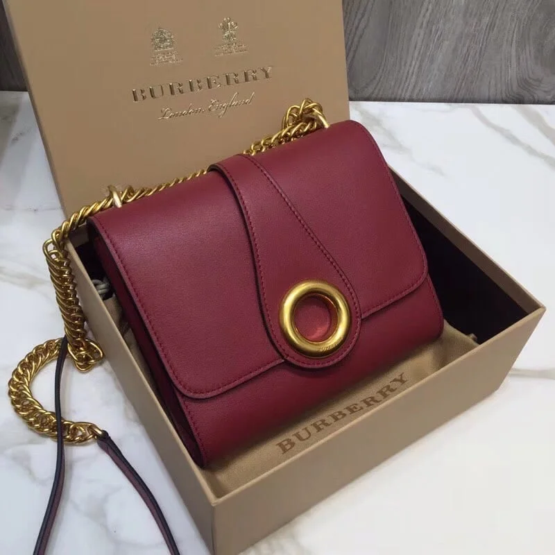 Burberry Grommet Detail Crossbody Bag Dark Red For Women. Women-s Bags 7.1in/20cm