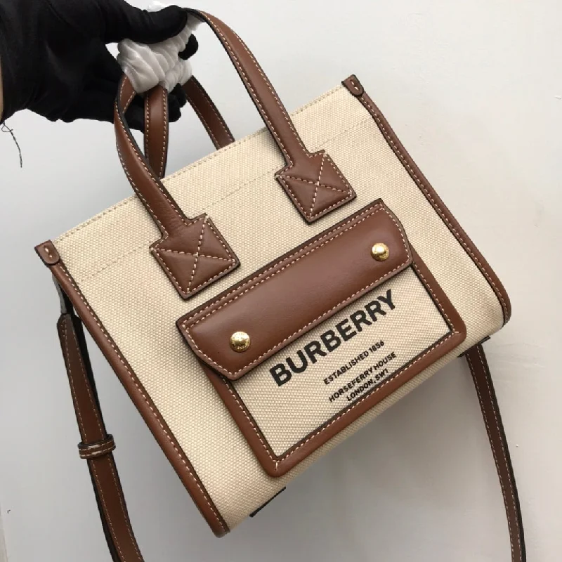 Burberry Mini Two-tone Canvas And Freya Tote For Women. Women-s Bags 9.1in/23cm 80441431