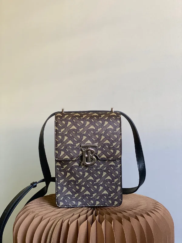 Burberry Monogram Print Robin Bag For Women. Women-s Bags 7.5in/19cm