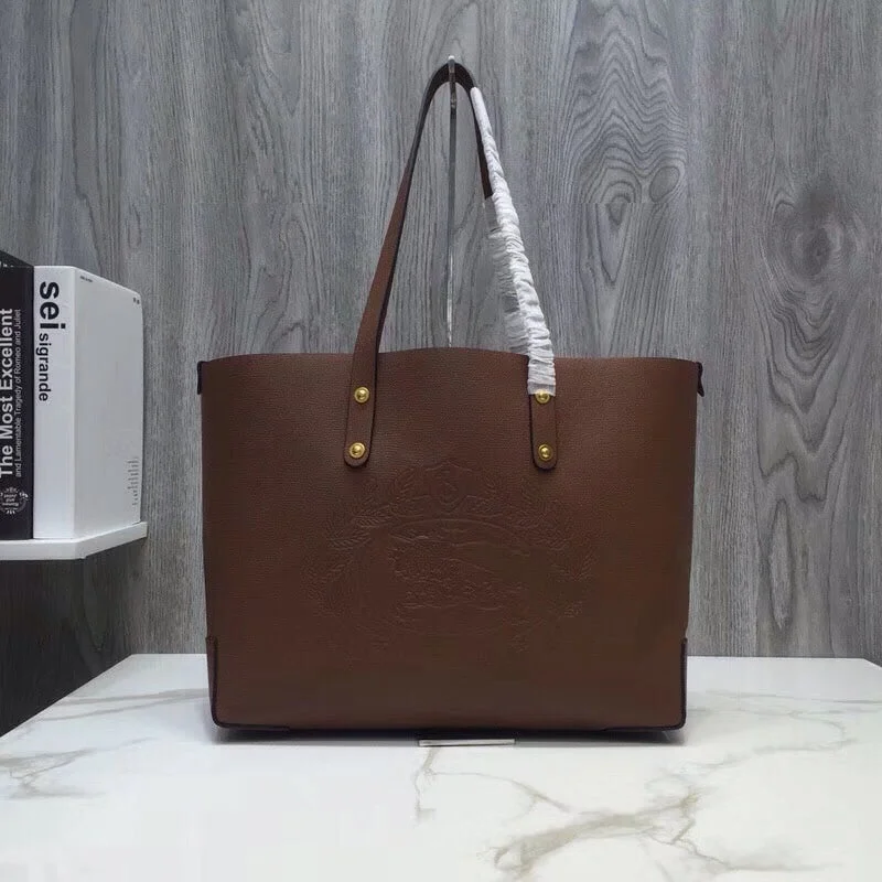 Burberry Small Embossed Crest Tote Brown For Women. Women-s Bags 13.8in/35cm