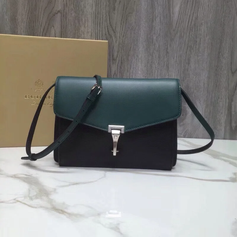 Burberry Small Macken Colorblock Crossbody Black/Green Bag For Women. Women-s Bags 9.5in/24cm