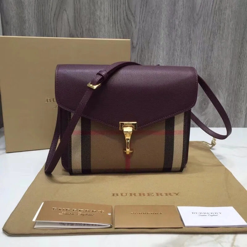 Burberry Small Vintage Check And Crossbody Bag Brown For Women. Women-s Bags 9in/24cm