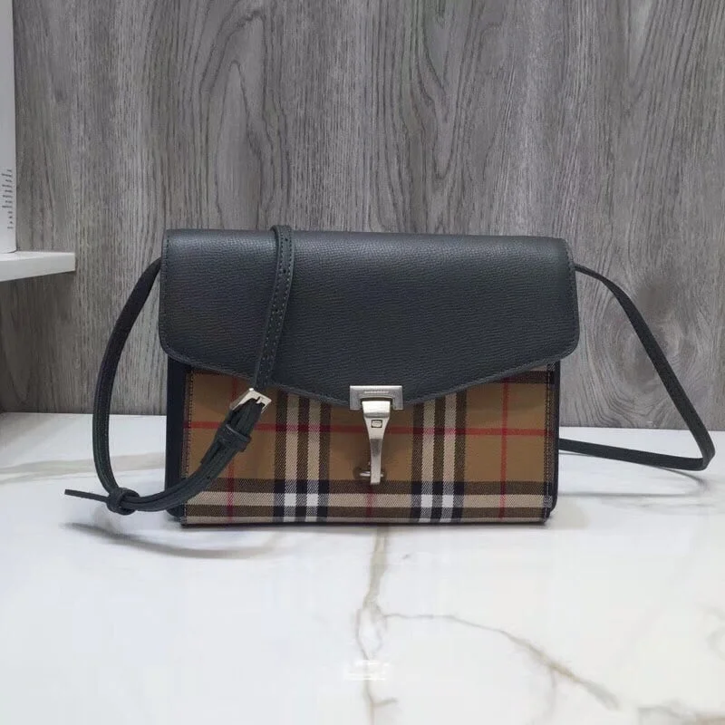 Burberry Small Vintage Check And Crossbody Bag Grey For Women. Women-s Bags 9in/24cm