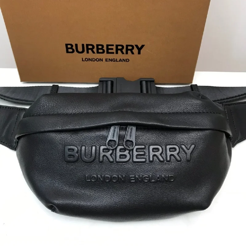 Burberry Sonny Logo-Embossed Belt Bag Black For Men. Men-s Bags 12.2in/31cm