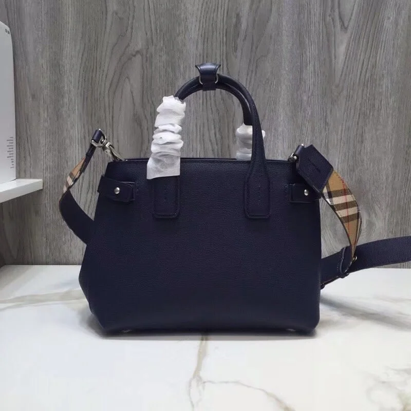 Burberry The Small Banner Bag Dark Blue For Women. Women-s Bags 10.6in/26cm