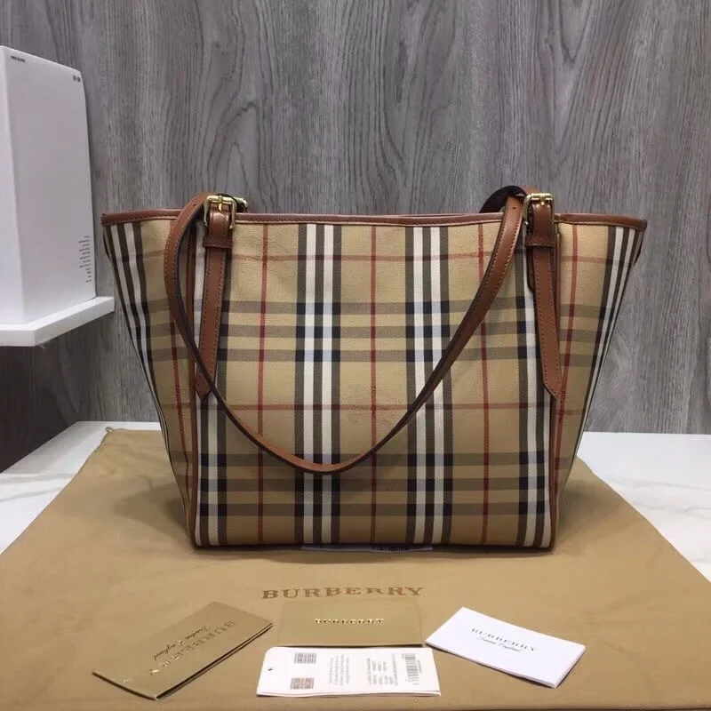 Burberry The Small Canter Horseferry Check Tote Brown For Women. Women-s Bags 11.6in/29.5cm