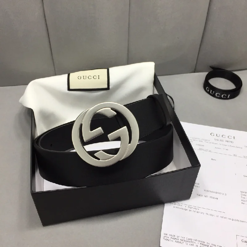 Gucci Belt With Interlocking G Buckle Black For Women. Women Belt ?368186 BGH0N 1000