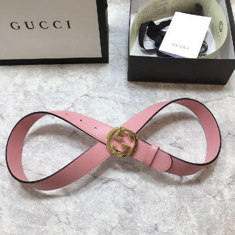 Gucci Belt With Interlocking G Pink GG. Women Belt 370717