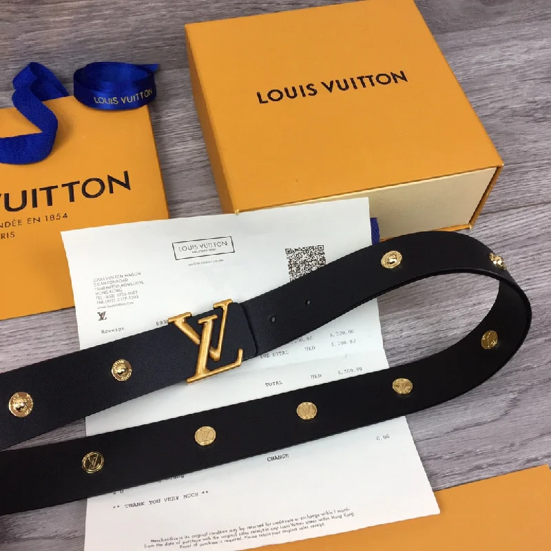 Louis Vuitton LV Iconic Reversible Belt Gold Toned Hardware LV Women Belt