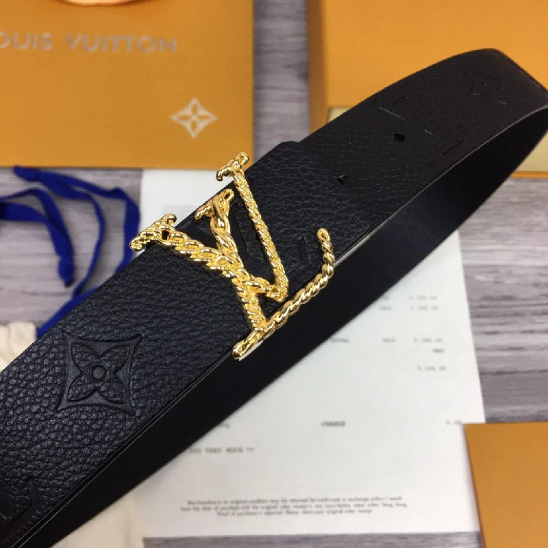 Louis Vuitton LV Iconic Reversible Belt Taurillon Monogram Gold Toned Hardware LV Women Belt