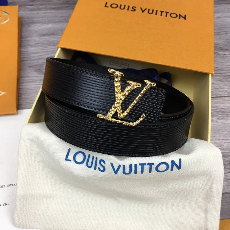 Louis Vuitton LV Malletier Belt Epi Gold Toned Hardware LV Women Belt