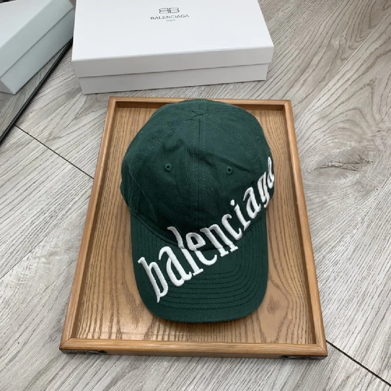 Balenciaga Diagonal Cap In Green