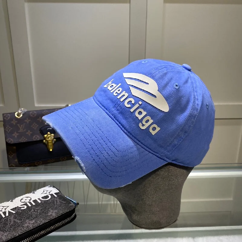 Balenciaga Logo Cap In Blue