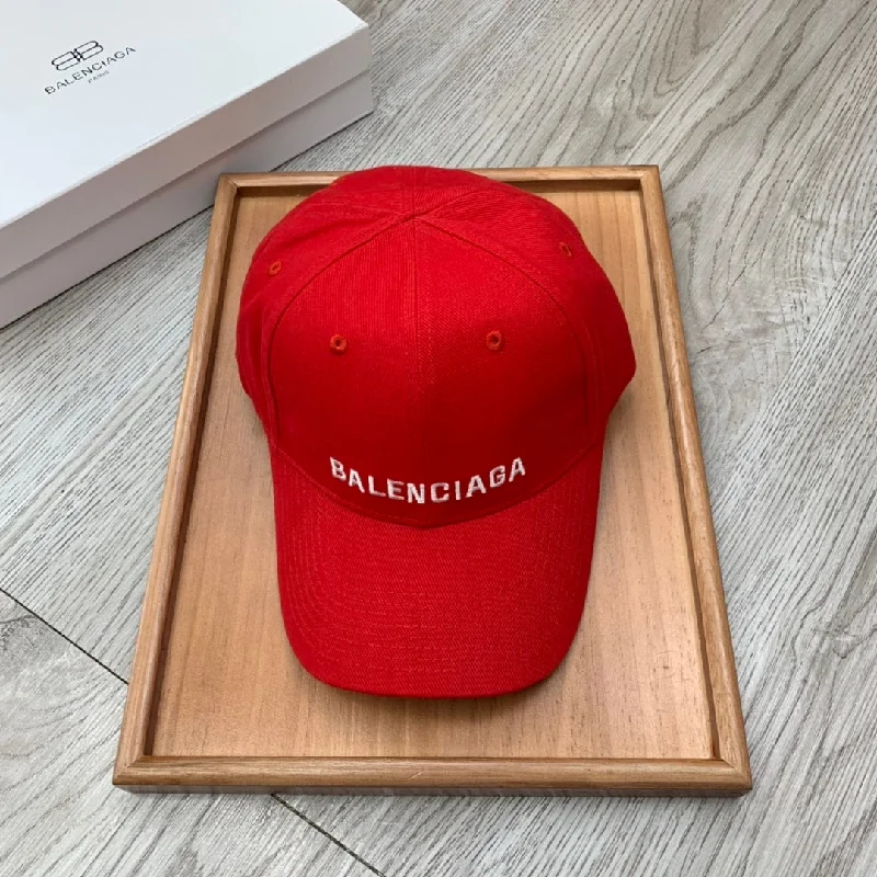 Balenciaga Logo Front Cap In Red