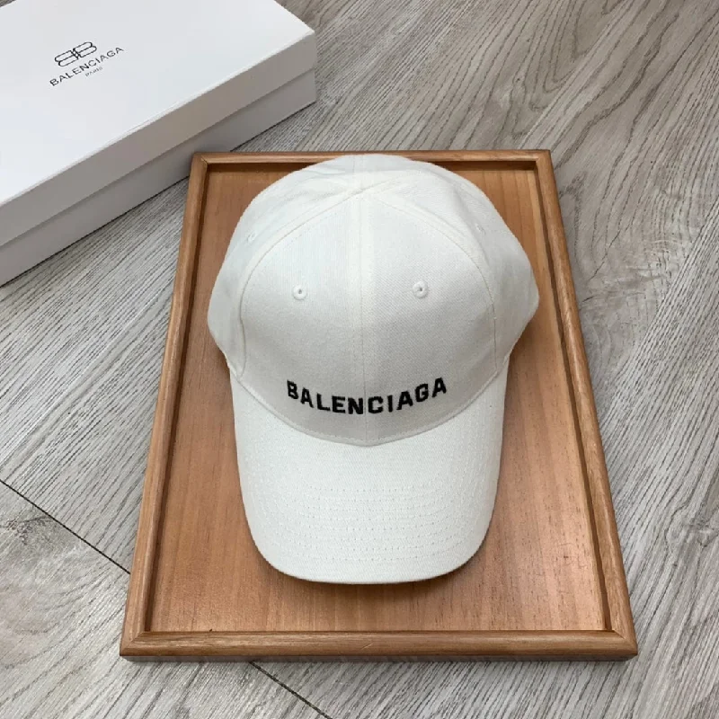 Balenciaga Logo Front Cap In White