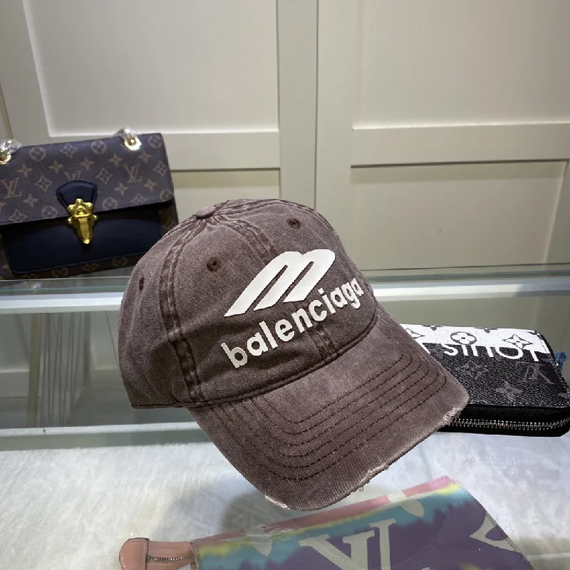 Balenciaga Political Campaign Destroyed Cap In Dark Brown