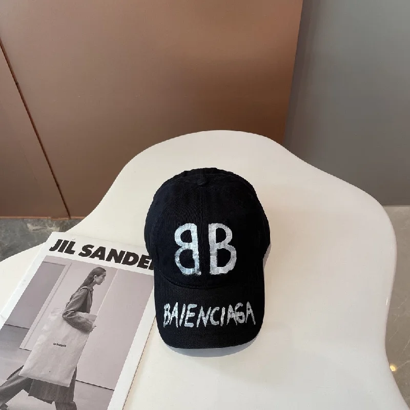 Balenciage BB Sprayed Black Cap