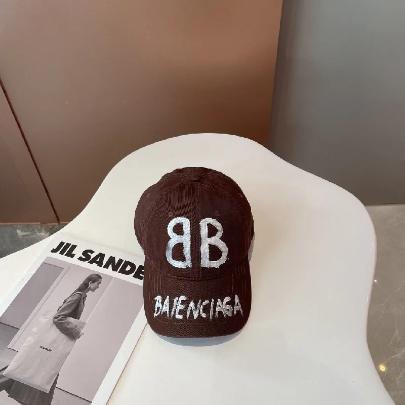 Balenciage BB Sprayed Brown Cap