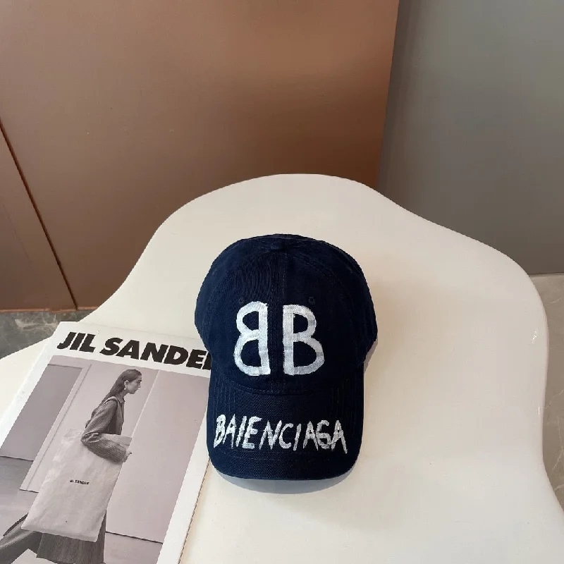 Balenciage BB Sprayed Dark Blue Cap