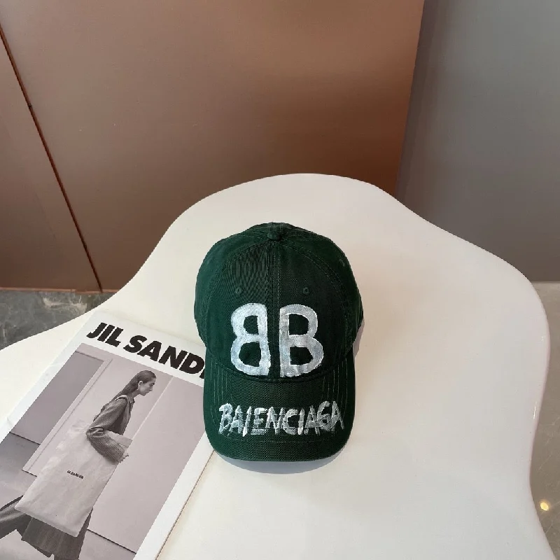 Balenciage BB Sprayed Green Cap