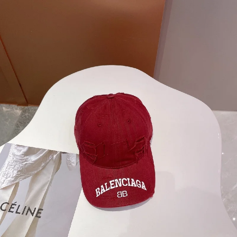 Balenciage Logo Visor Cap Red Cap