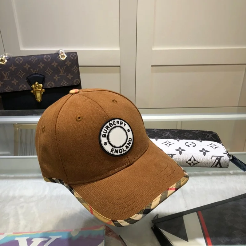 Burberry Monogram Motif Icon Stripe Cotton Baseball Cap Brown