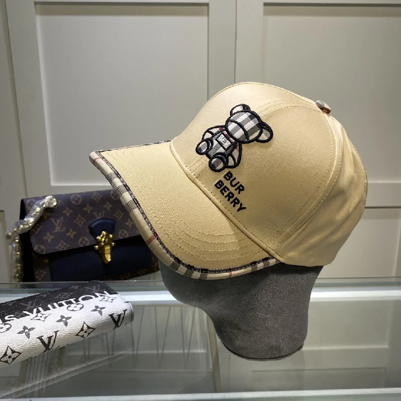 Burberry Monogram Motif Icon Stripe Cotton Baseball Cap In Beige