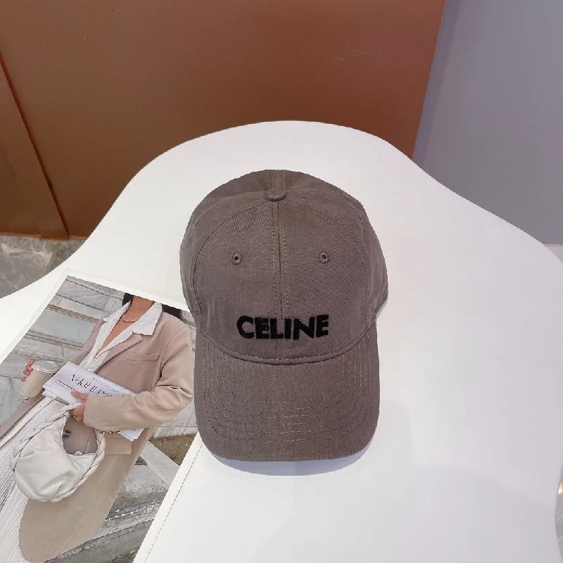 Celine Baseball Cap In Cotton Dark Grey