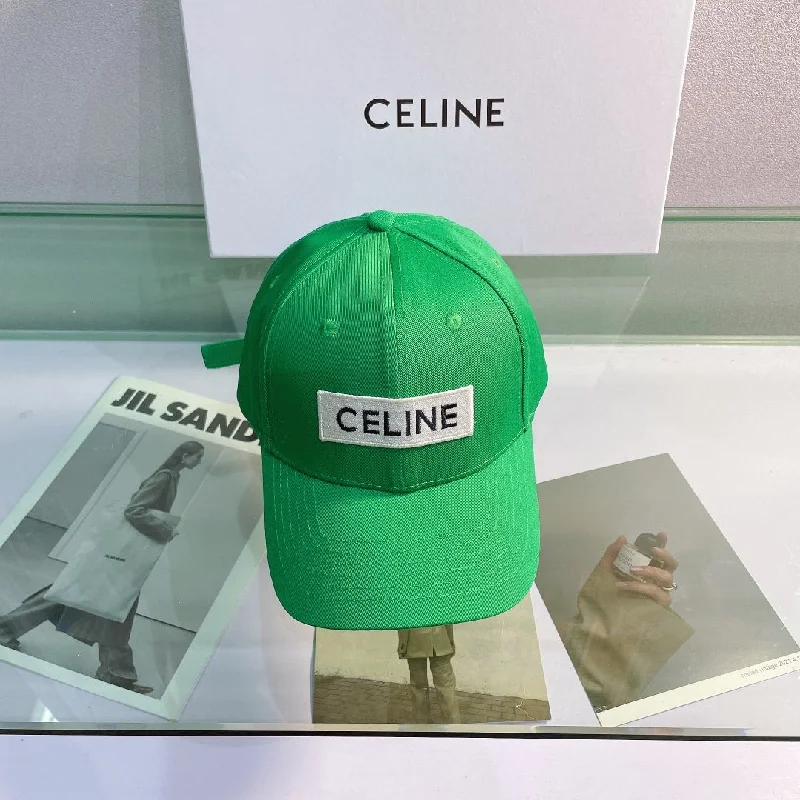 Celine Baseball Cap In Cotton Green