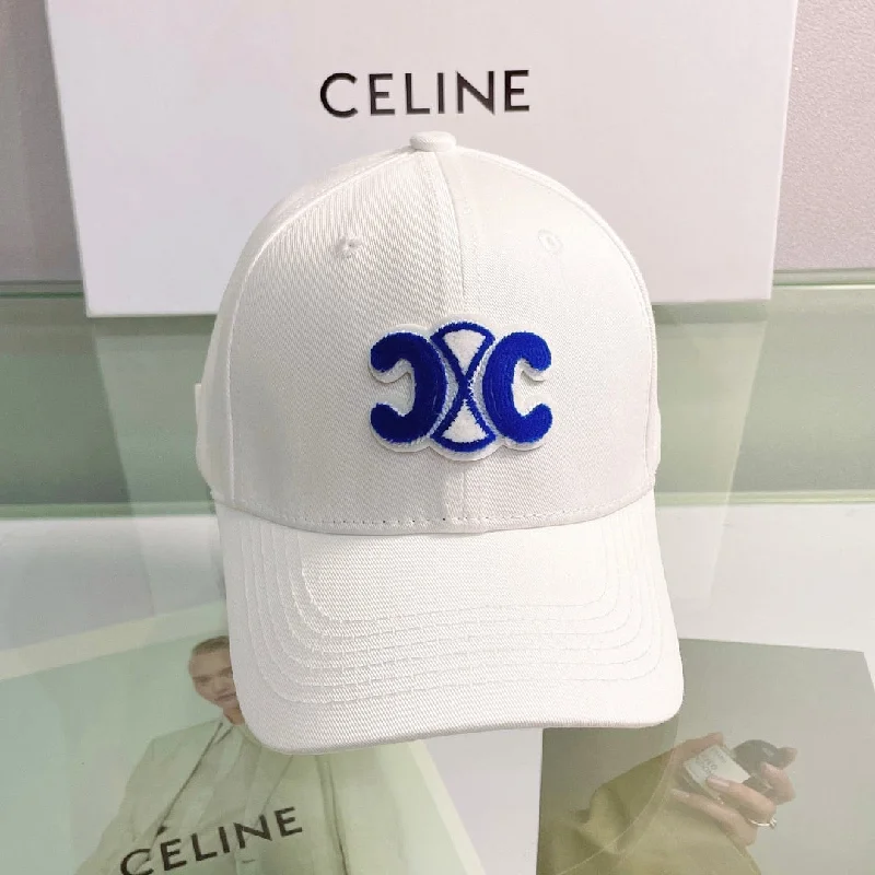 Celine Baseball Cap In Cotton White