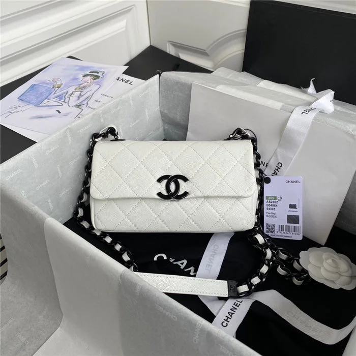 Chanel 19 Handbag 20cm White For Women AS1160