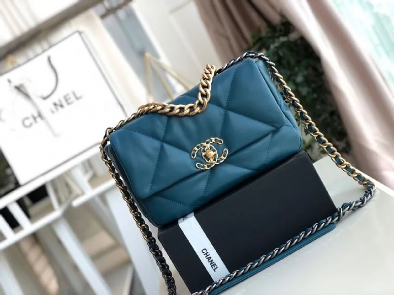 Chanel 19 Handbag Teal For Women. Women-s Bags. Shoulder And Crossbody Bags 10.2in/26cm AS1160