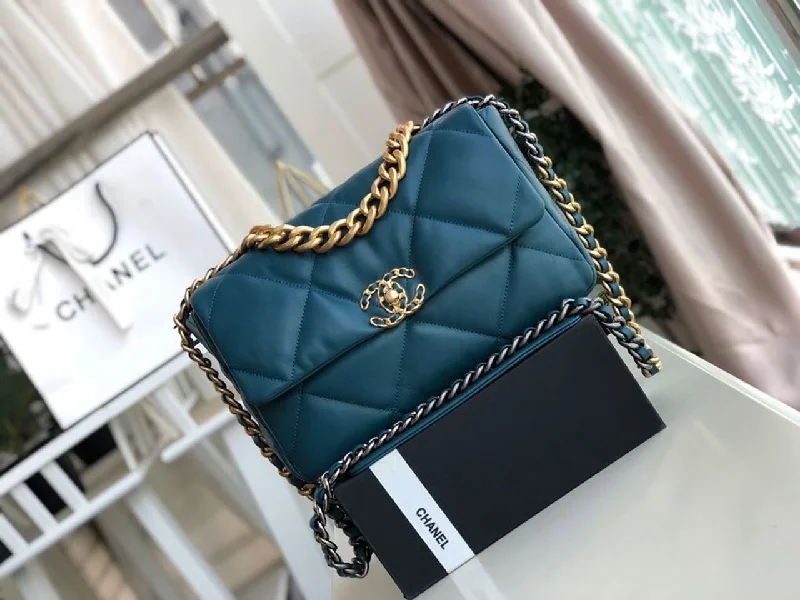 Chanel 19 Large Handbag Teal For Women. Women-s Bags. Shoulder And Crossbody Bags 11.8in/30cm AS1161